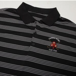Nike Golf Polo Shirt Mens XL Black Striped Dri-FIT Gambler Ridge 452505-010